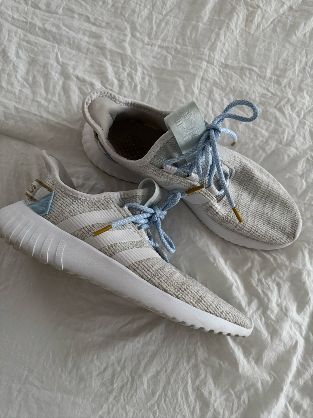 Adidas Women’s Kaptir X Cloudfoam Sneakers Cloud White Glow Blue - Picture 8 of 10